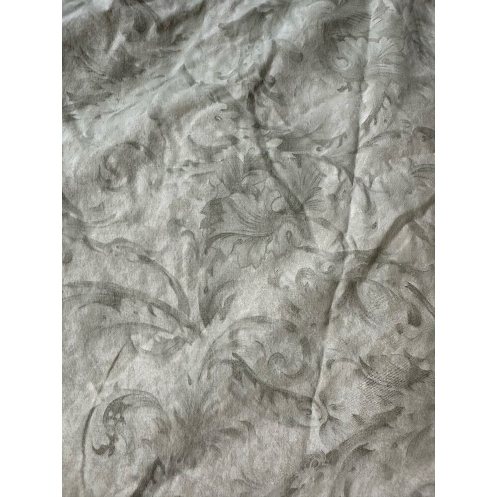 Nancy Koltes LUXURY LINENS full Duvet Cover Italy striped floral gray cream